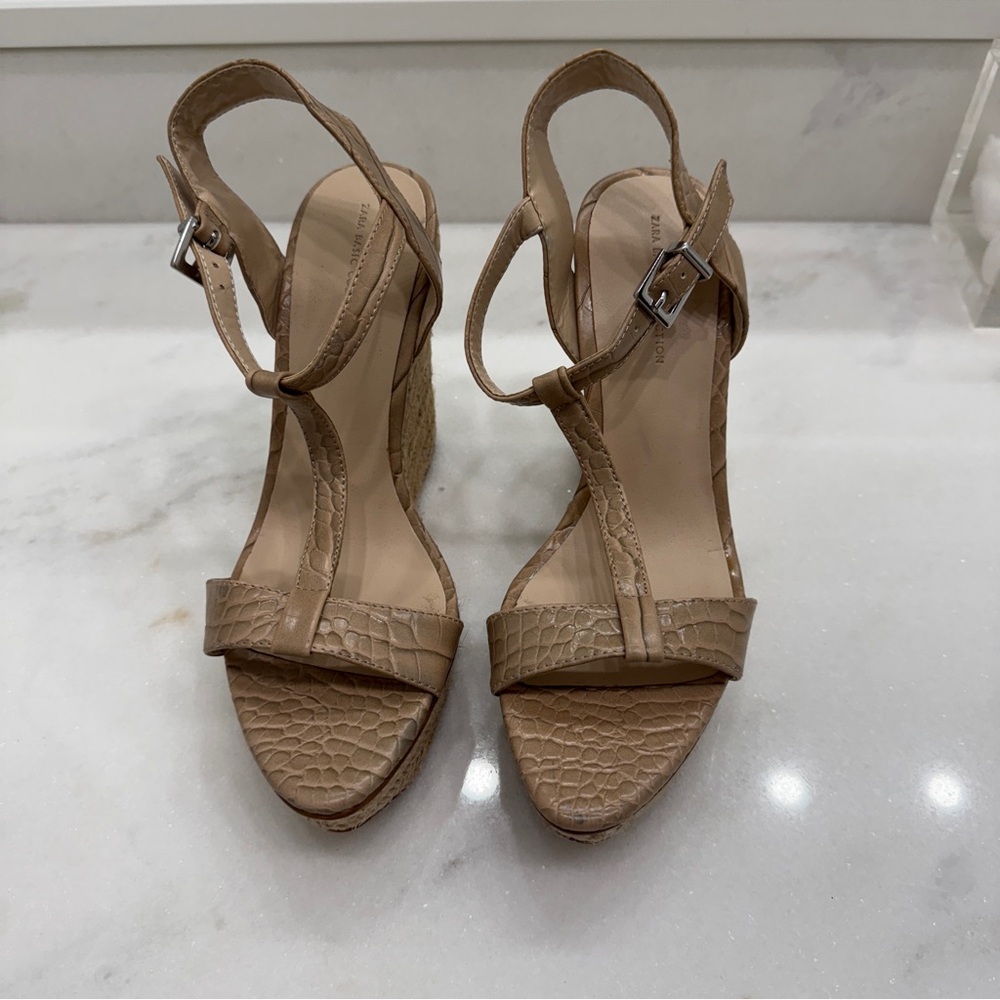 Zara espadrille platform wedge shoes